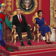 Motley humors the First Family with a slapstick routine burlesquing foreign intelligence agents.
